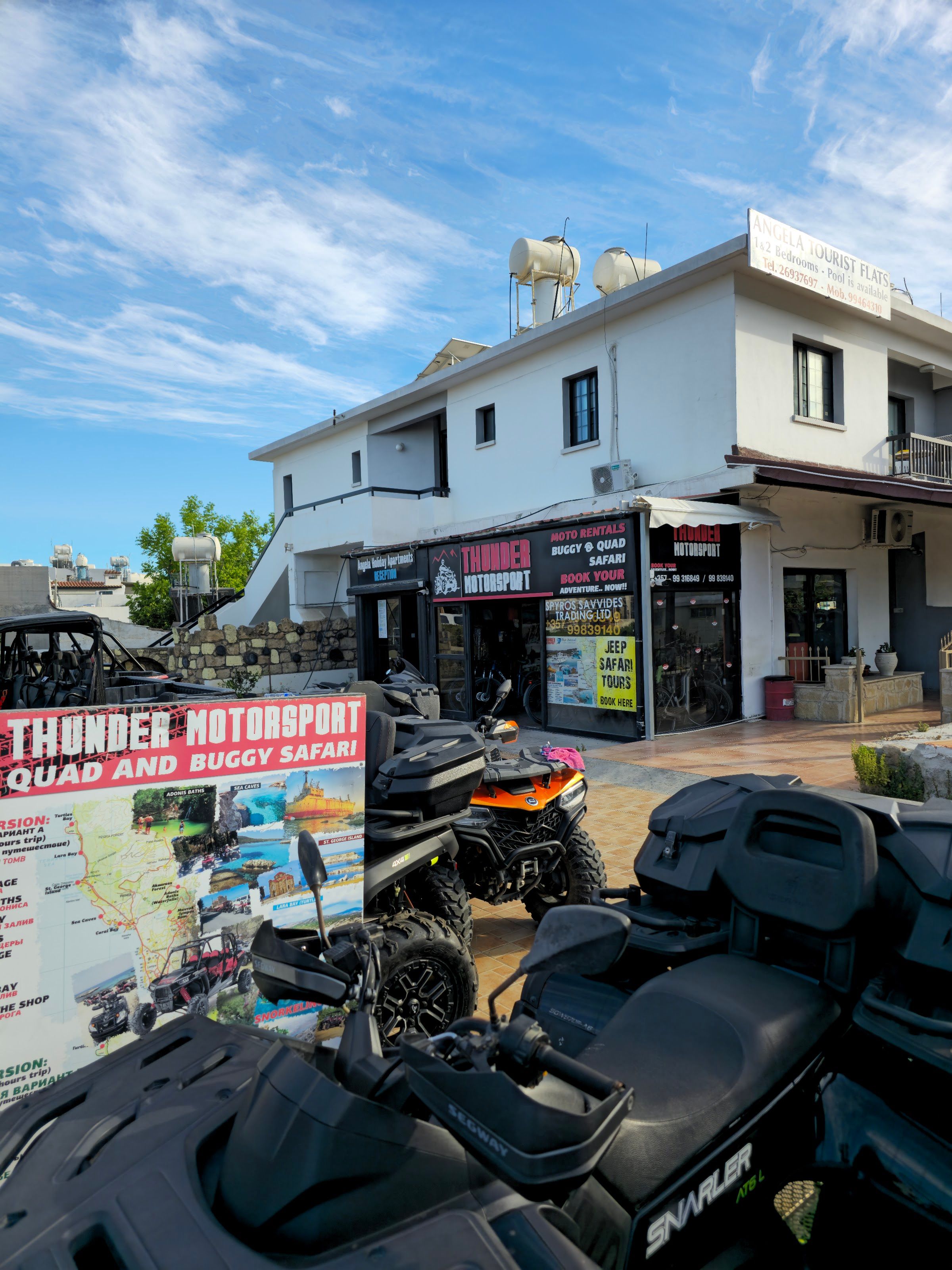 The Thunder Motorsport shop and fleet in Paphos